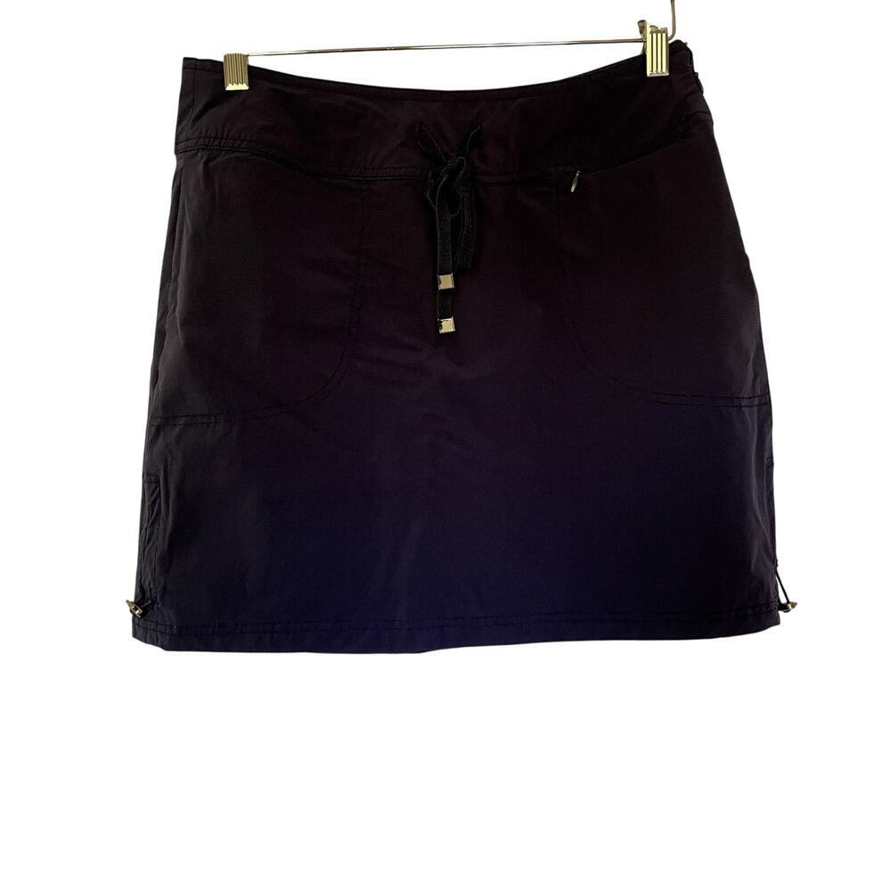 Green Tea Active Tennis Skort Large Navy Blue Womens Pockets Drawstring Skirt